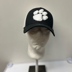 Clemson Tigers SnapBack Hat Zephyr Mesh Backing White/Black Adjustable OSFA Cap